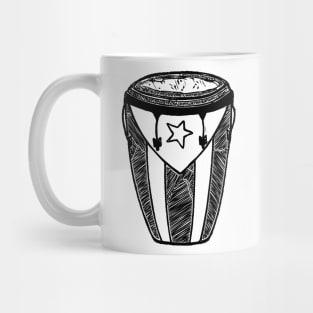 Conga Boricua Black Mug